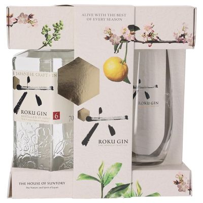 Roku Gin Geschenkverpakking met glas 70 cl