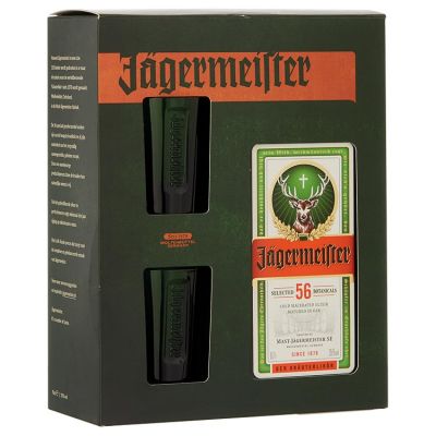 Jagermeister plus 2 originele shotglazen 70 cl