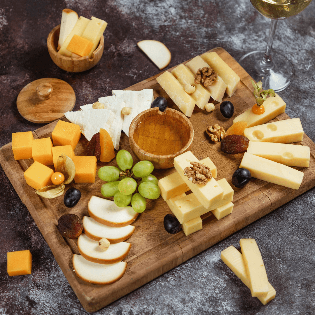 wijn lekker bij kaasplank